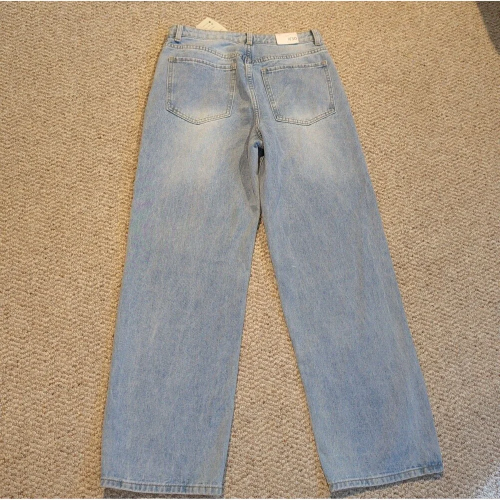 Cali 1850 Distressed Wide Leg Jeans Womens 11/30 Flower Power Embroidered